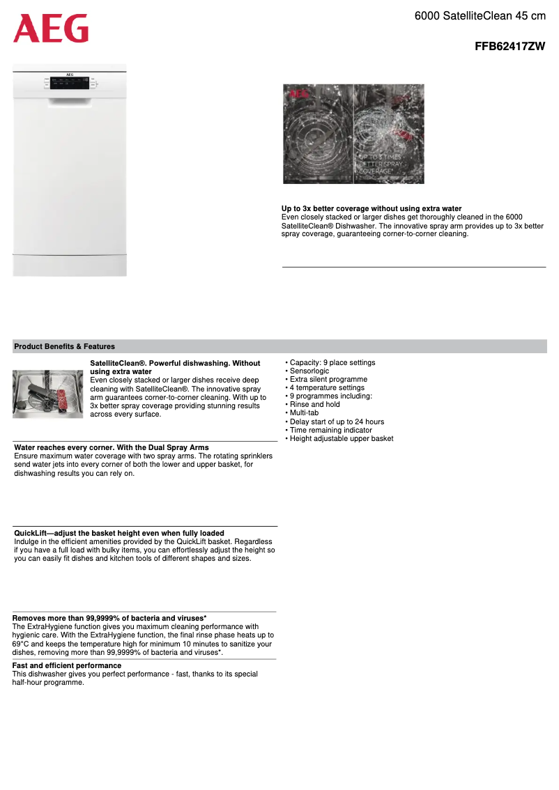 Página 1 del manual Ficha técnica AEG FFB62417ZW