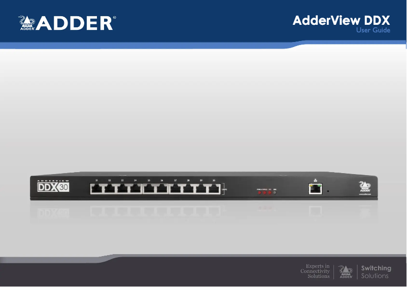 Page n°1 - Manuel utilisateur Adder View DDX CAM
