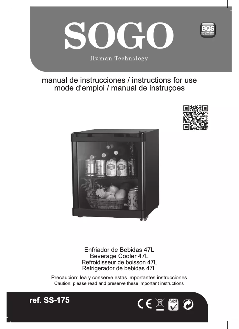 Page 1 de la notice Manuel utilisateur Sogo NEV-SS-175