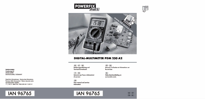 Página 1 del manual Manual de usuario Powerfix Z28421B