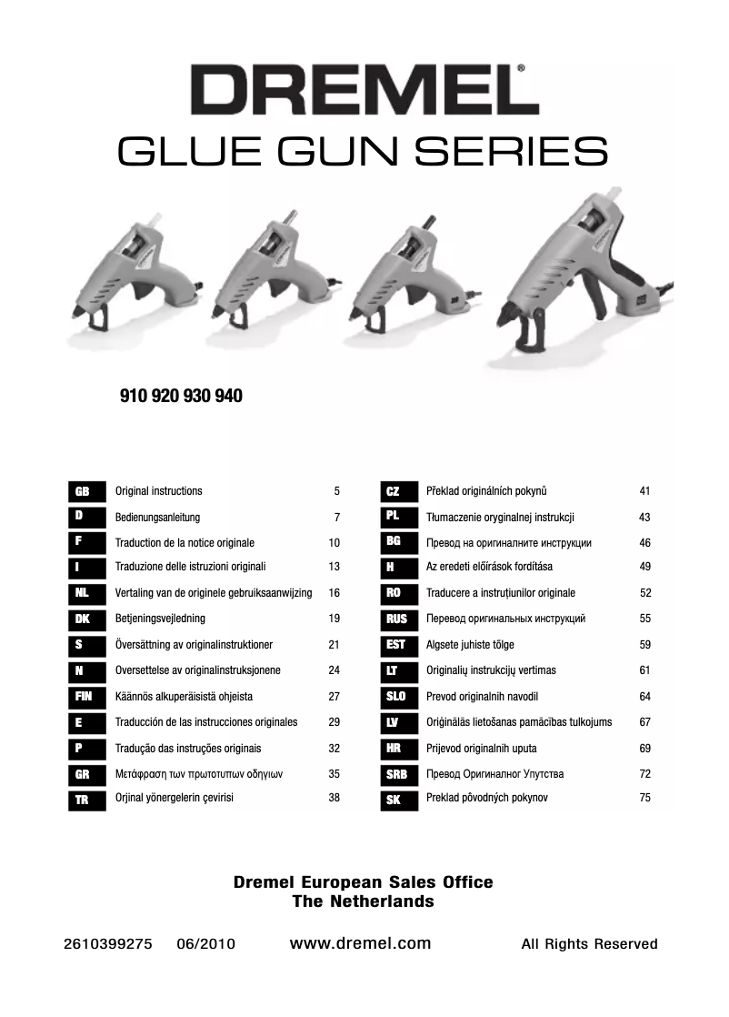 Page 1 de la notice Manuel utilisateur Dremel 920