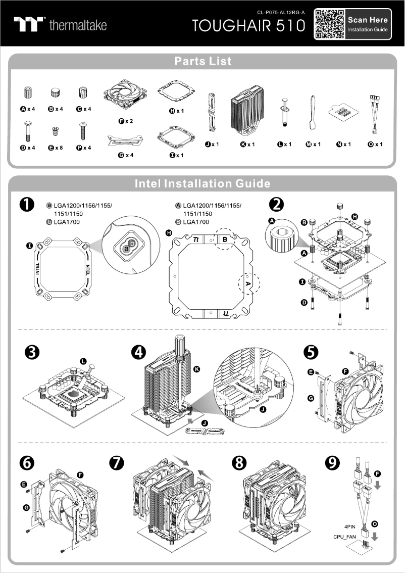Page 1 de la notice Manuel utilisateur Thermaltake Toughair 510