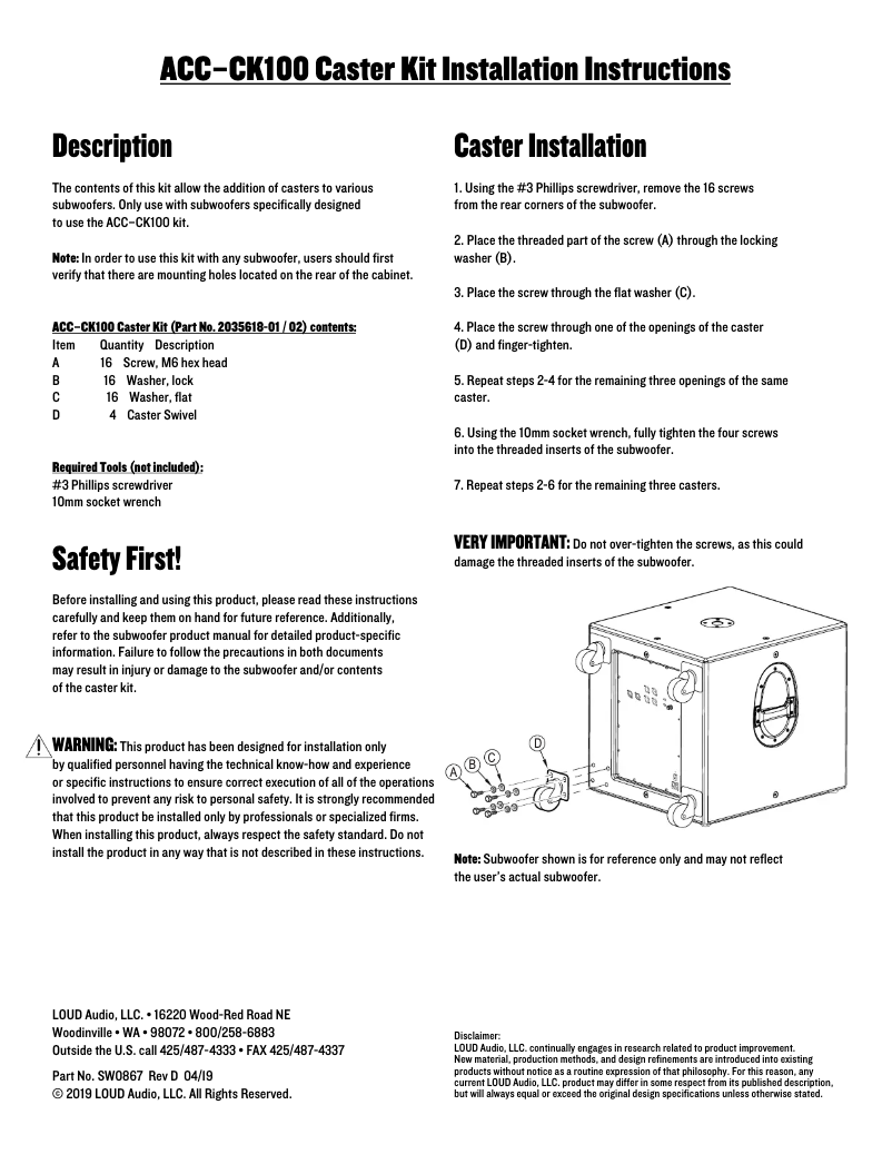 Page n°1 - Manuel utilisateur Mackie DRM12A-P