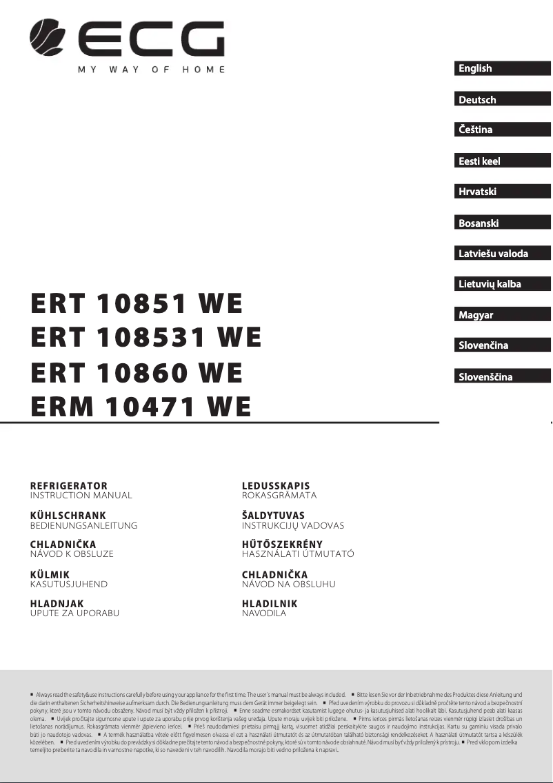 Page 1 of the manual User Manual ECG ERT 108531 WE