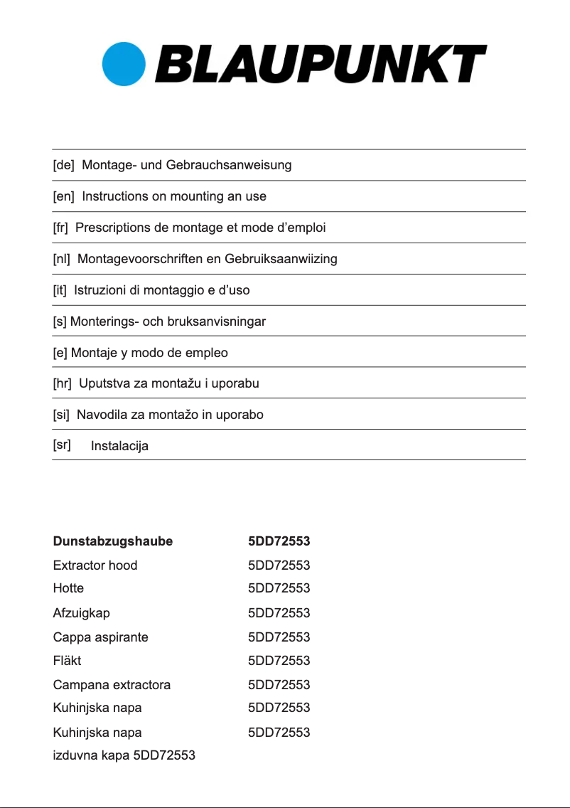 Page 1 de la notice Guide d'installation Blaupunkt 5DD72553