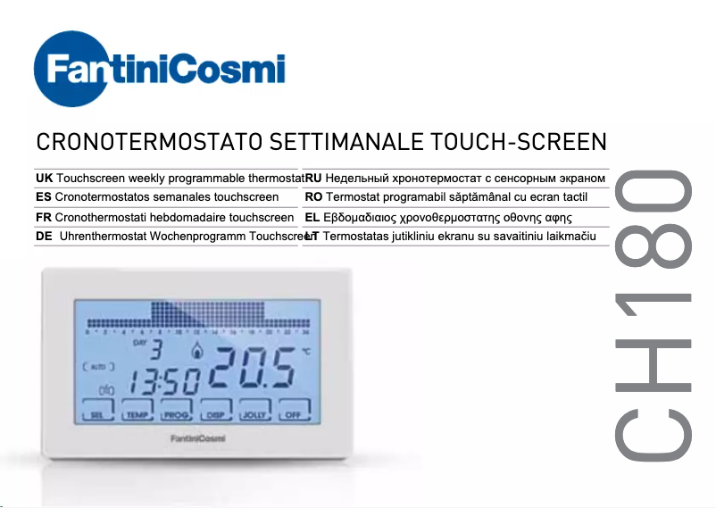 Page n°1 - Manuel utilisateur Fantini Cosmi Intellicomfort CH180