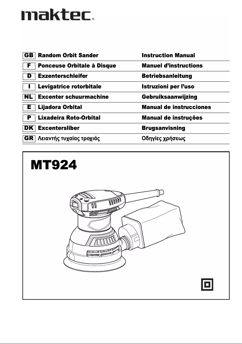 Page 1 de la notice Manuel utilisateur Maktec MT924