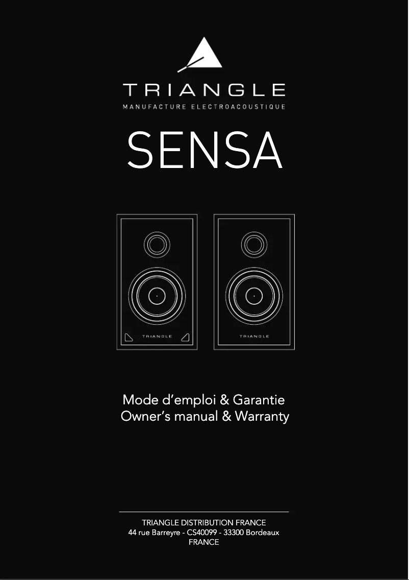 Page n°1 - Manuel utilisateur Triangle Sensa SN01A