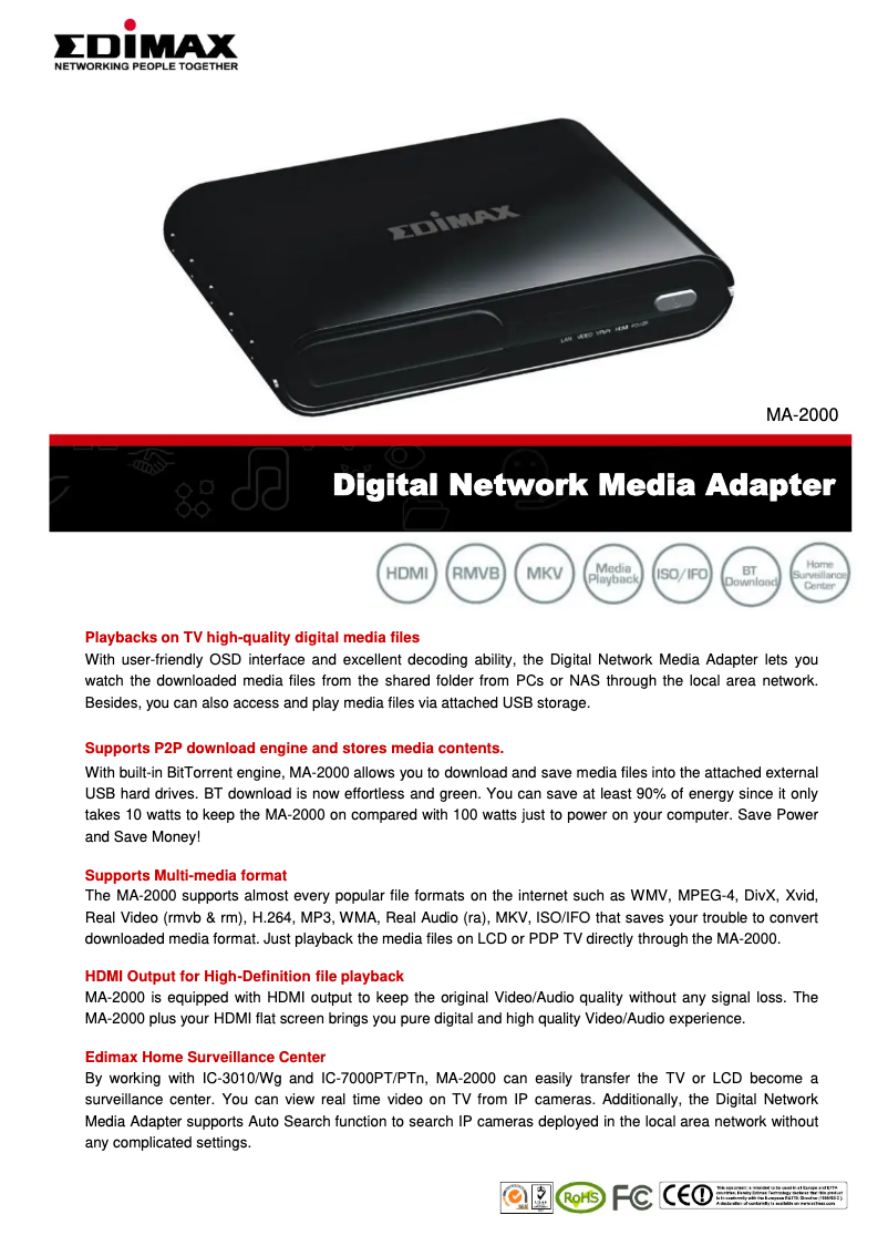 Página 1 del manual Manual de usuario Edimax MA-2000
