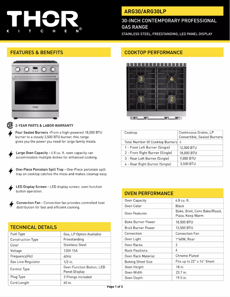 Image de la première page du manuel de l'appareil ARG30