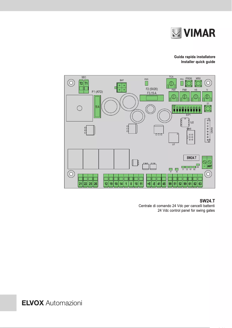 Page n°1 - Instructions / montage Vimar ELVOX EK06