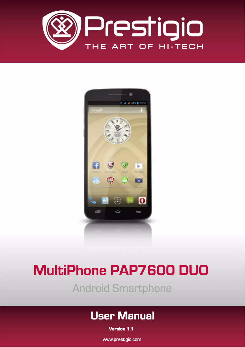 Page n°1 - Manuel utilisateur Prestigio MultiPhone PAP7600 Duo