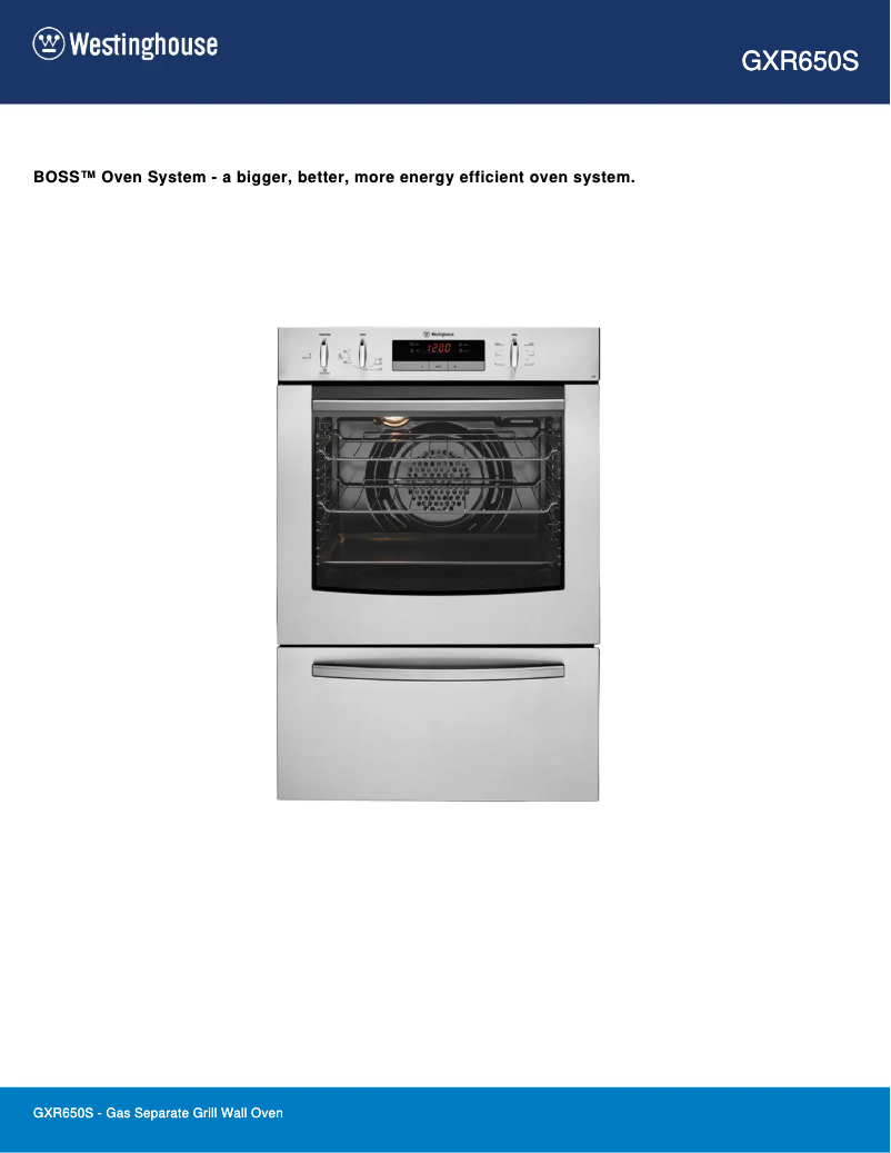 Page 1 de la notice Fiche technique Westinghouse GXR650S