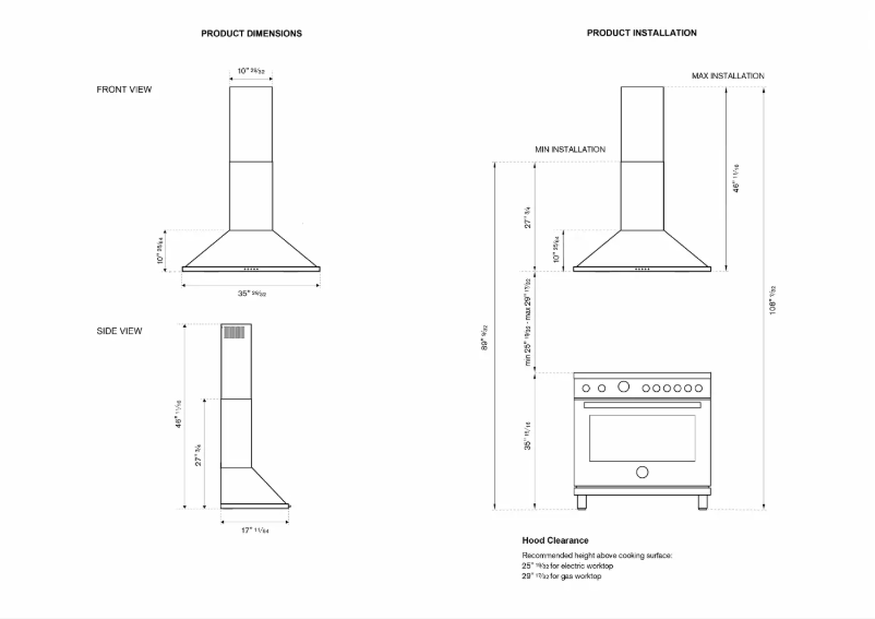 Page 1 de la notice Instructions / montage Bertazzoni KCH36XV