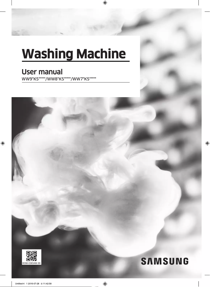 Page 1 de la notice Manuel utilisateur Samsung WW80K5410U