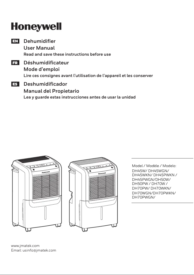 Page n°1 - Manuel utilisateur Honeywell DH70P