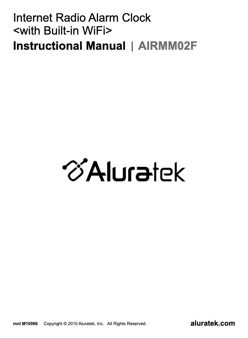 Page 1 de la notice Manuel utilisateur Aluratek AIRMM02F