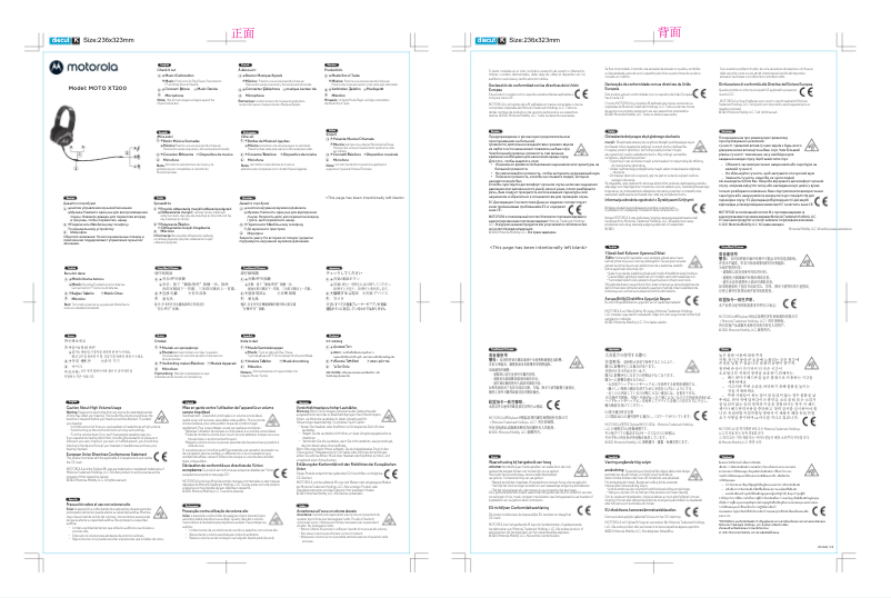 Page 1 de la notice Manuel utilisateur Motorola Moto XT200
