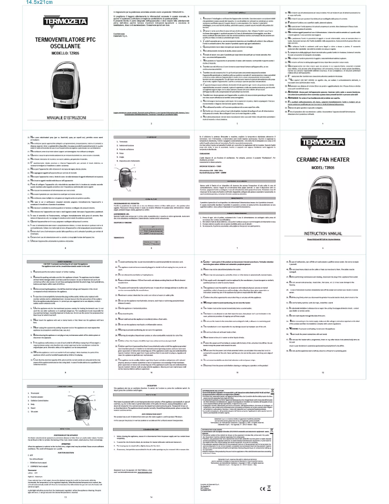 Page 1 de la notice Manuel utilisateur Termozeta TZR05