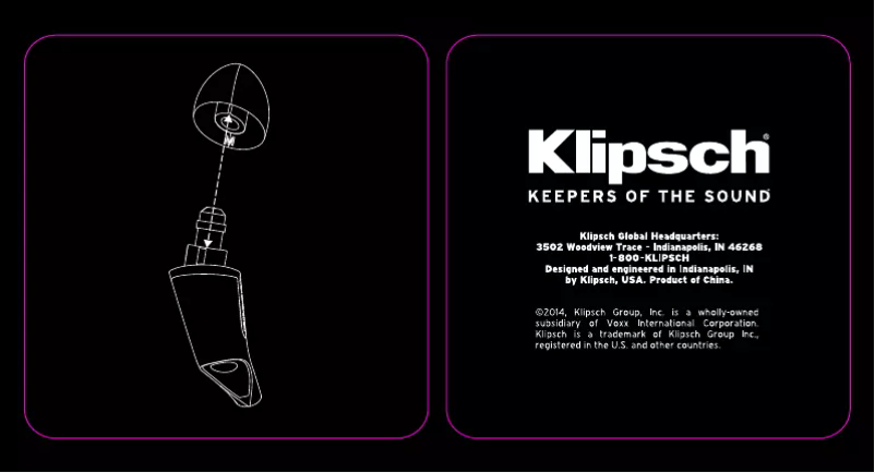 Page n°1 - Manuel utilisateur Klipsch R6 II