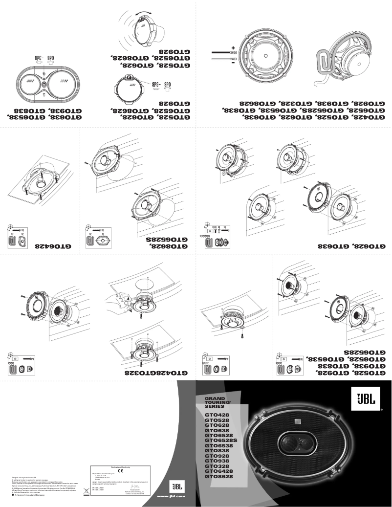 Page 1 de la notice Manuel utilisateur JBL GTO-428