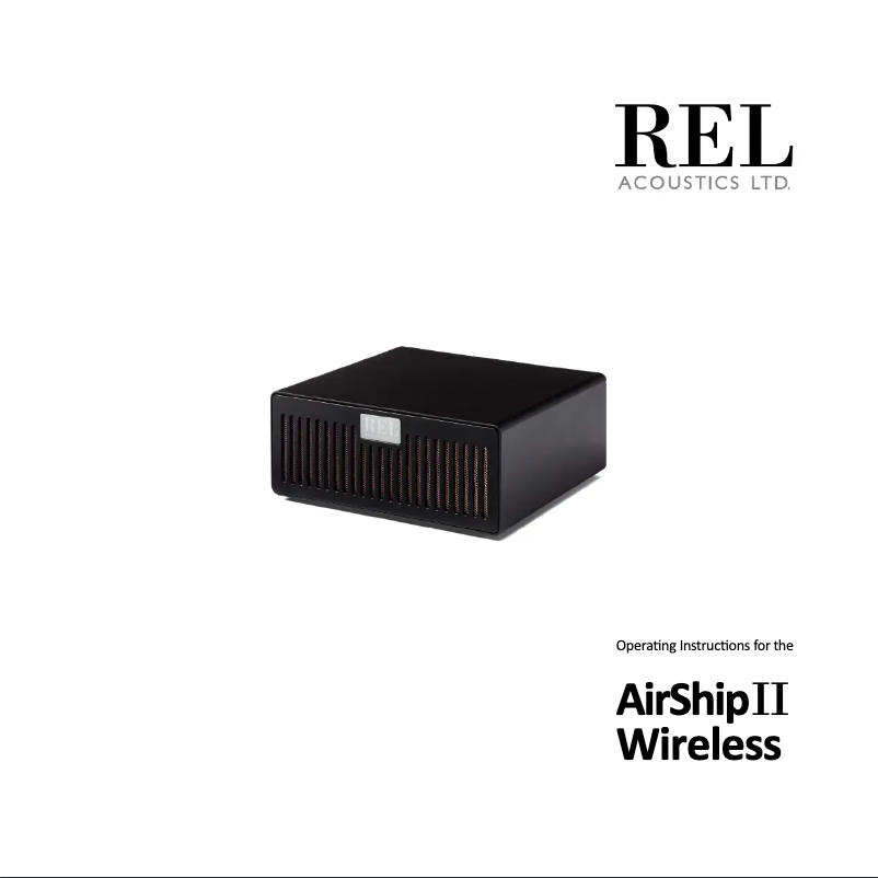 Page n°1 - Manuel utilisateur REL Acoustics Airship II