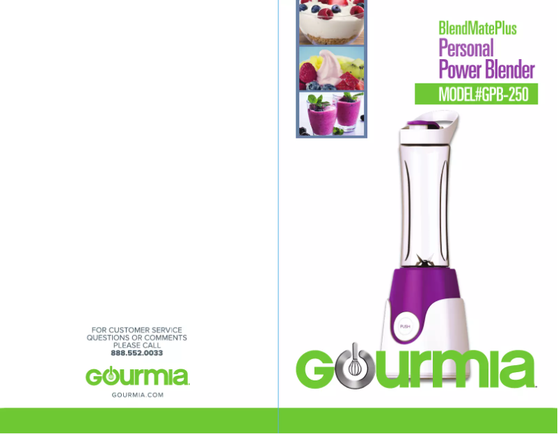 Page n°1 - Manuel utilisateur Gourmia GPB250