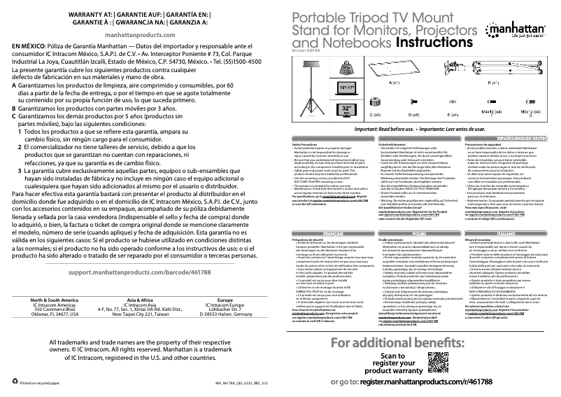 Page 1 de la notice Manuel utilisateur Manhattan 461788