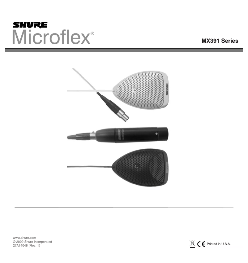 Page n°1 - Manuel utilisateur Shure MX391