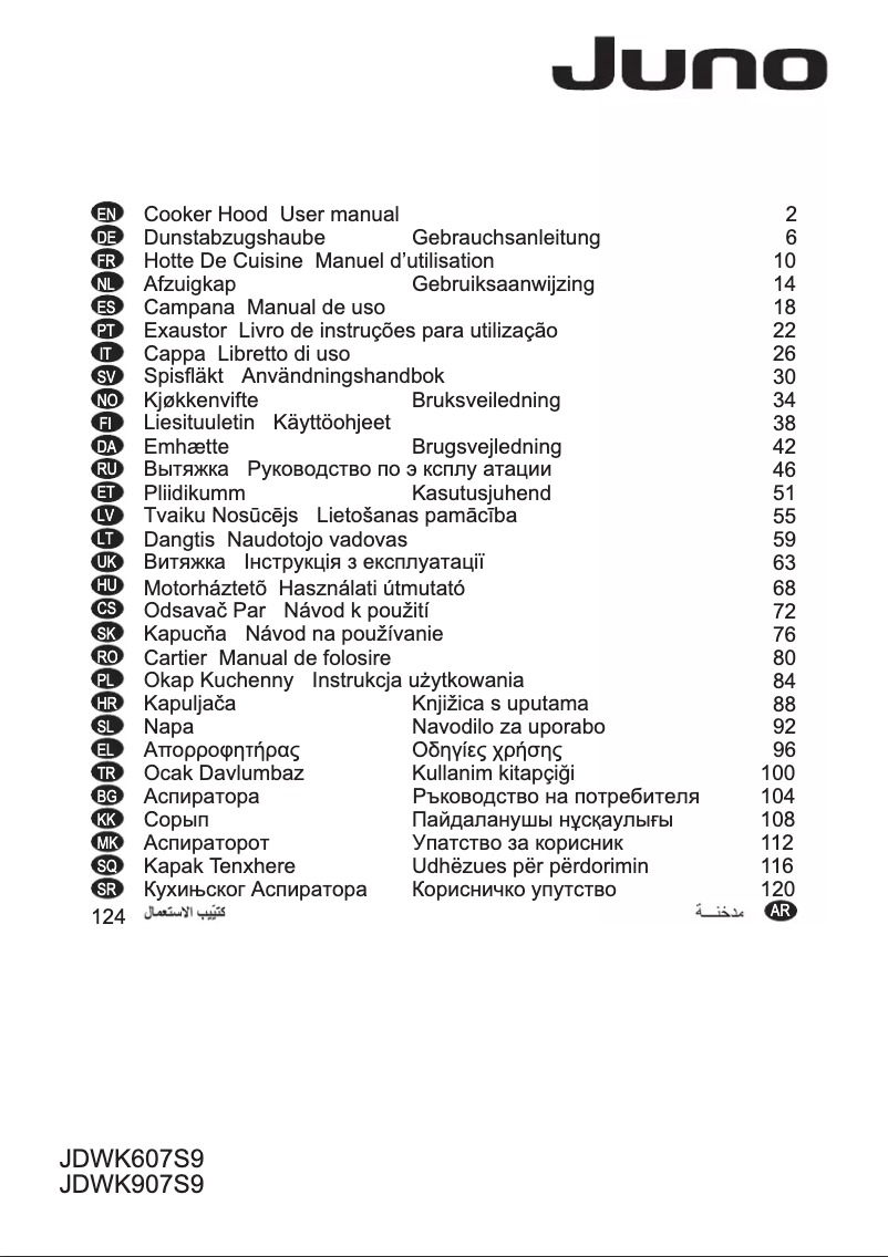 Page 1 de la notice Manuel utilisateur Juno JDWK607S9