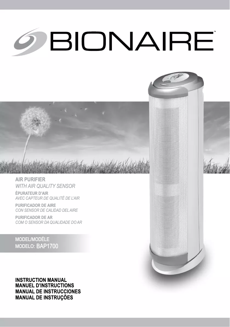 Page 1 de la notice Manuel utilisateur Bionaire BAP1700
