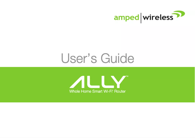 Page n°1 - Manuel utilisateur Amped Wireless ALLY