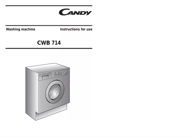 Page n°1 - Manuel utilisateur Candy CWB 714-80S