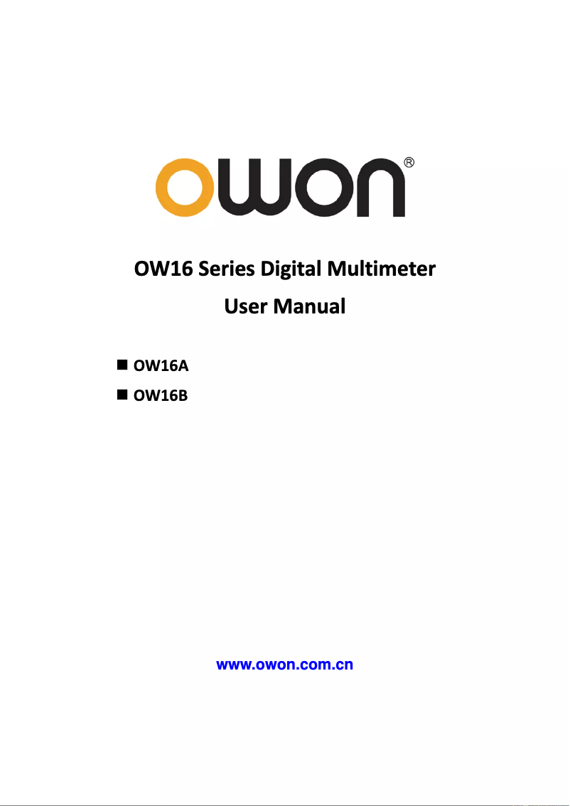 Page n°1 - Manuel utilisateur Owon OW16B