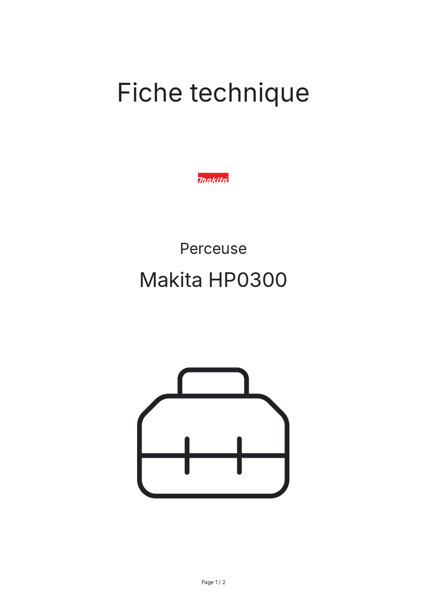 Image de la première page du manuel de l'appareil HP0300