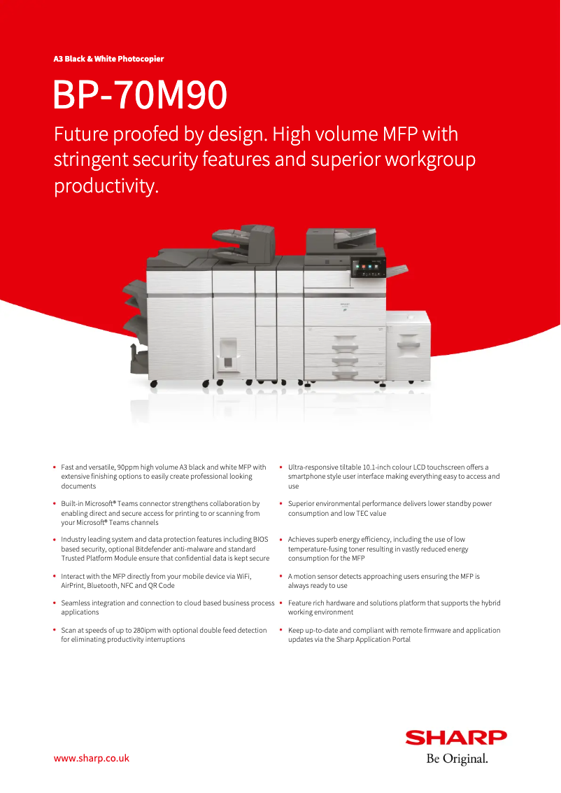 Image de la première page du manuel de l'appareil BP-70M90