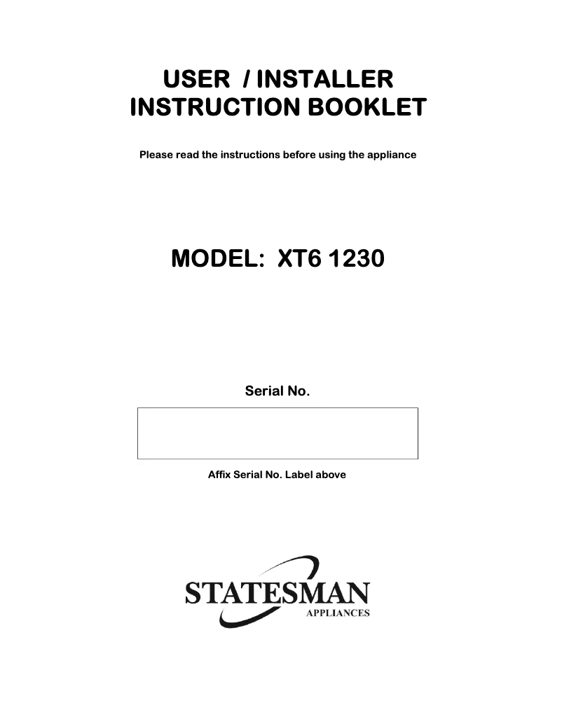 Image de la première page du manuel de l'appareil XT61230