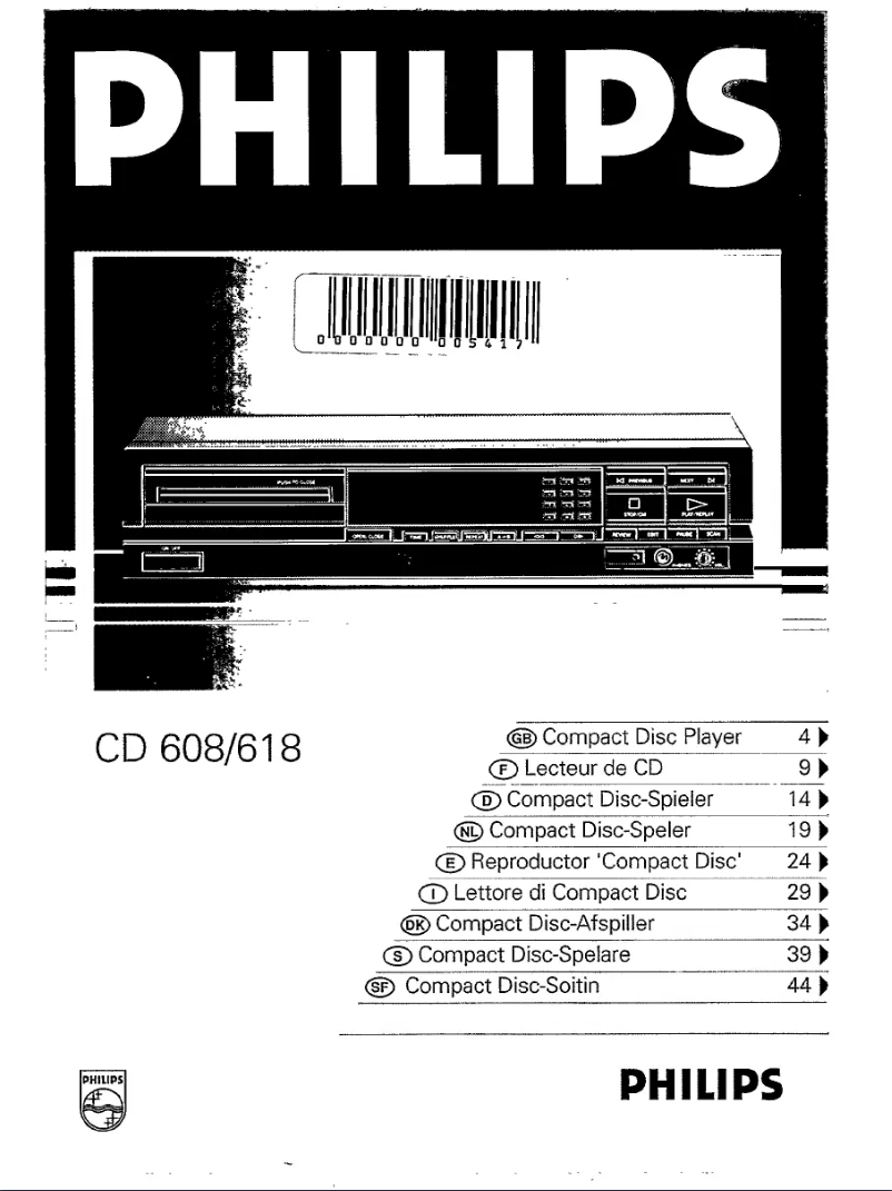Page n°1 - Manuel utilisateur Philips CD618