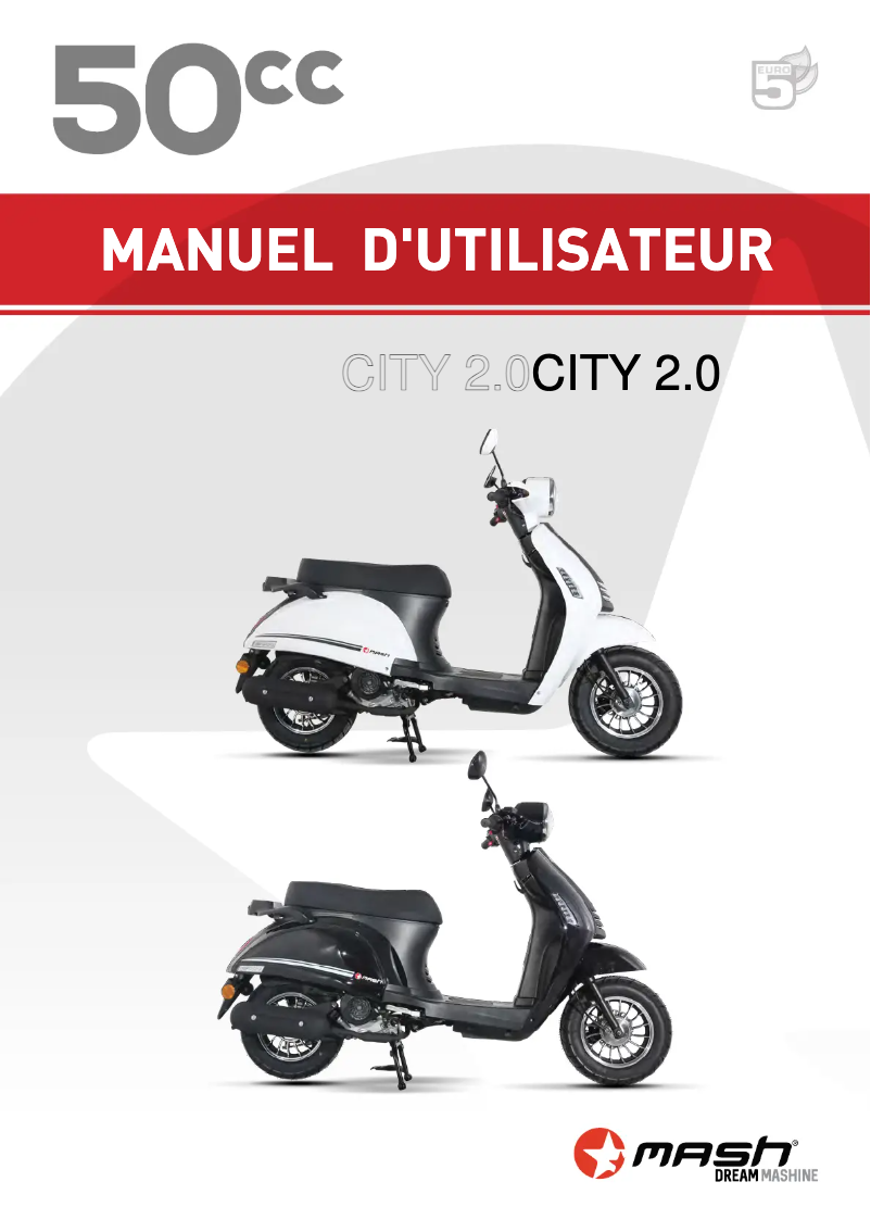 Page 1 de la notice Manuel utilisateur Mash City 50cc (2022)