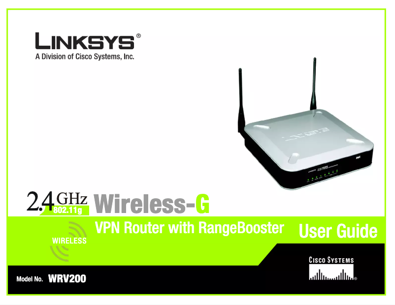 Página 1 del manual Manual de usuario Linksys WRV200