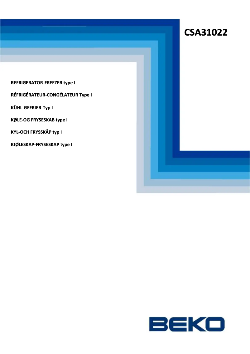 Page n°1 - Manuel utilisateur Beko CSA 31022