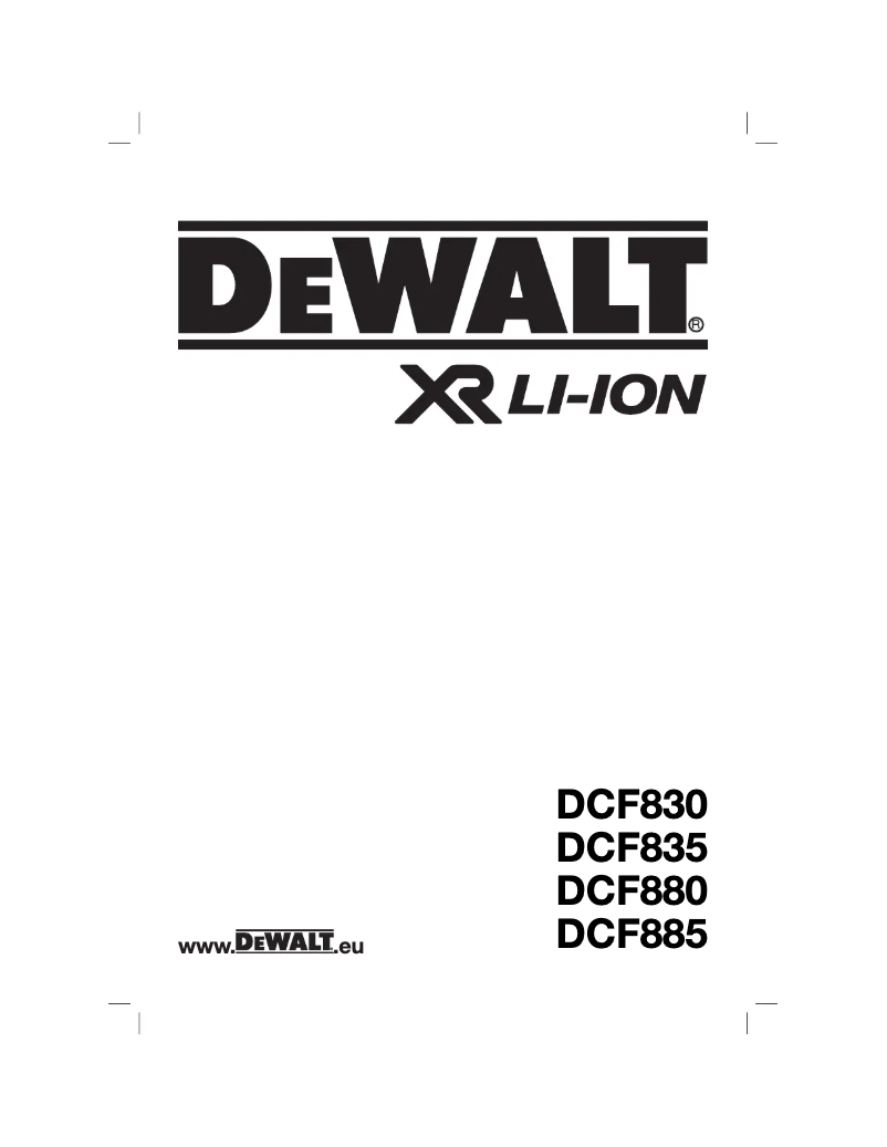 Page n°1 - Manuel utilisateur DeWalt DCF830
