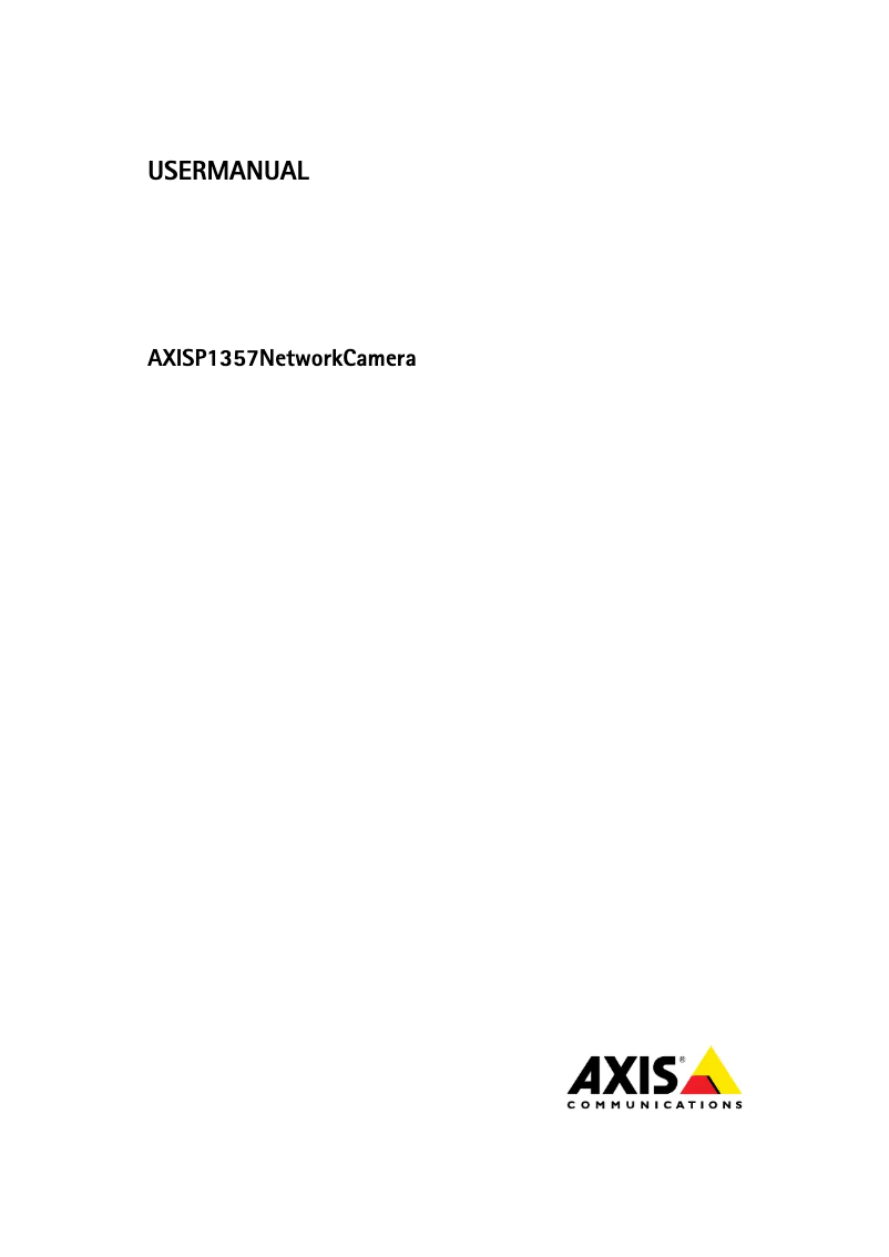 Page 1 de la notice Manuel utilisateur Axis P1357