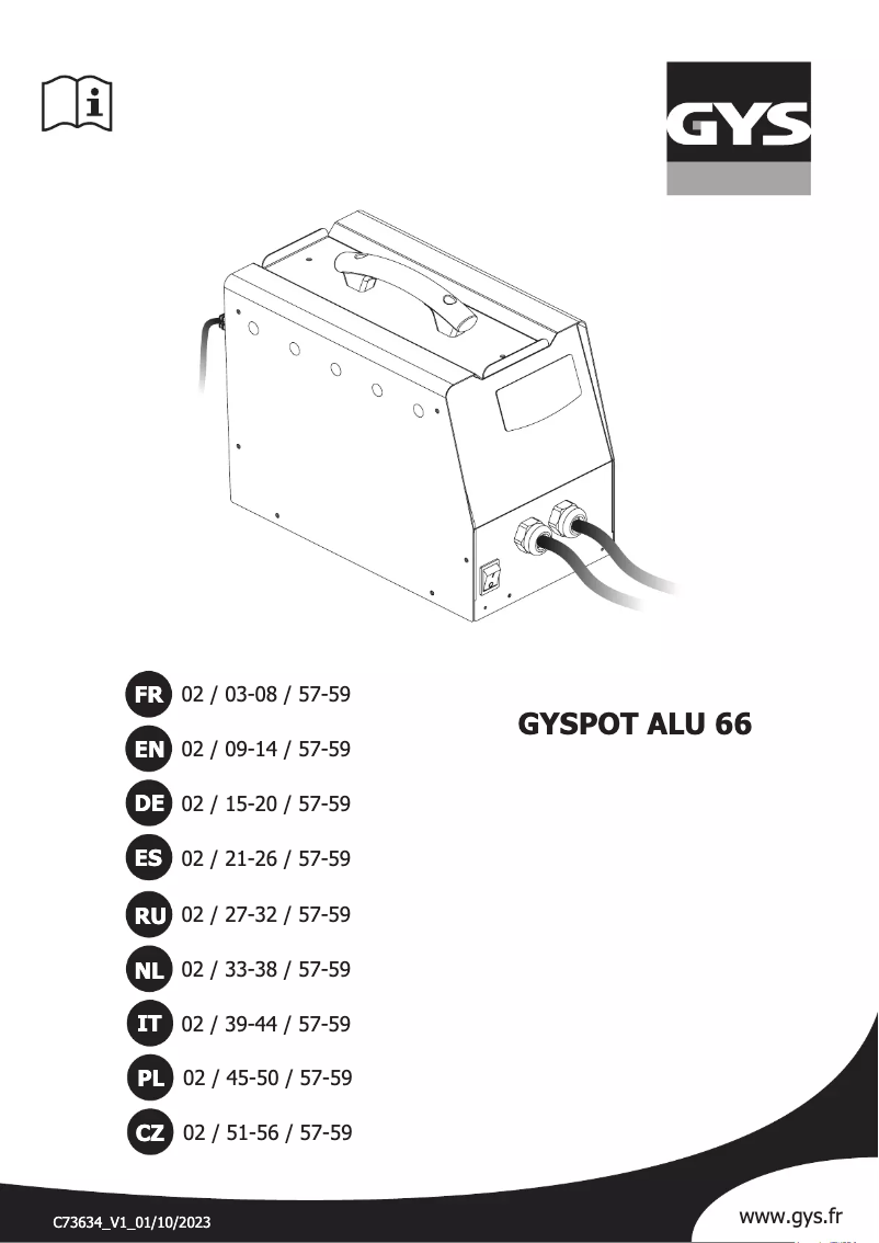 Image de la première page du manuel de l'appareil Gyspot ALU 66