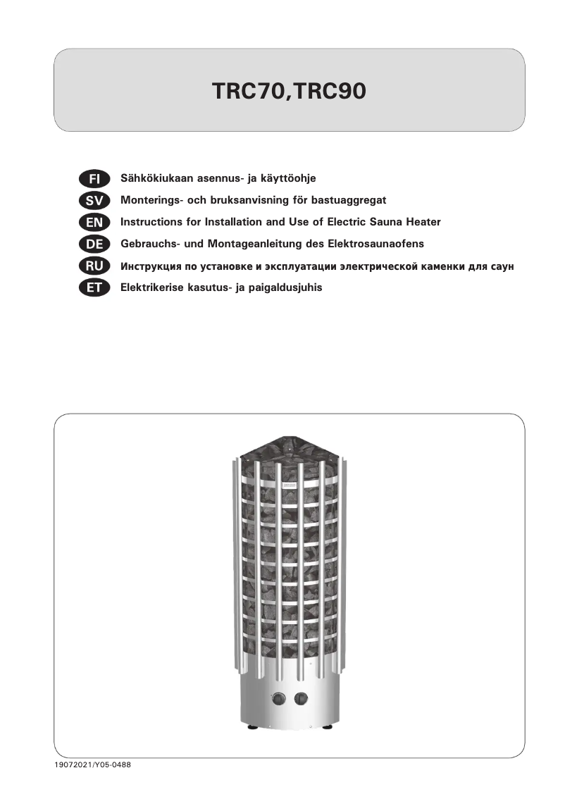 Page n°1 - Manuel utilisateur Harvia Glow Corner TRC90 HTRC900400