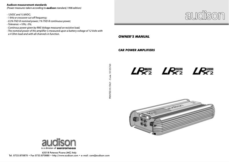 Image de la première page du manuel de l'appareil LRx 2.250