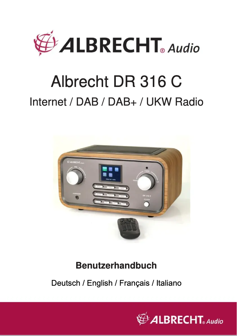 Página 1 del manual Manual de usuario Albrecht DR 316