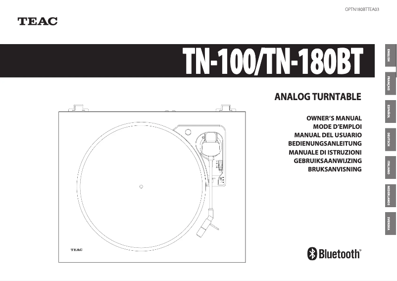 Page n°1 - Manuel utilisateur Teac TN-180BT