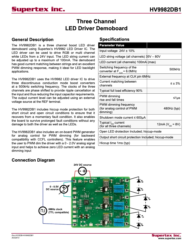 Page 1 de la notice Manuel utilisateur Microchip HV9982DB1