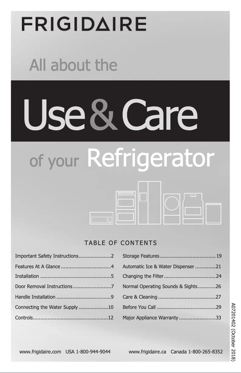 Page n°1 - Manuel utilisateur Frigidaire DGHX2655TF